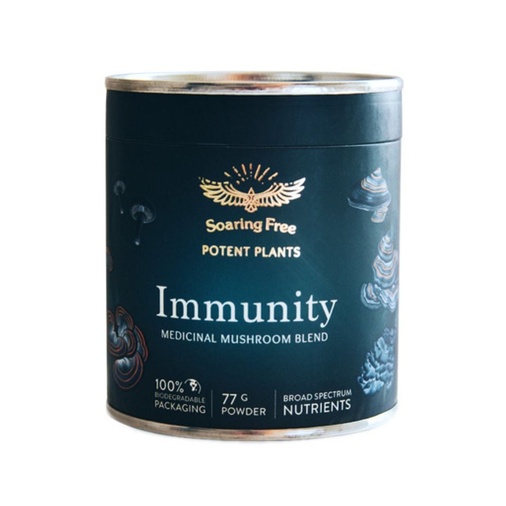 Soaring Free Potent Plants Immunity Mushrooms Blend Powder Organic 77g