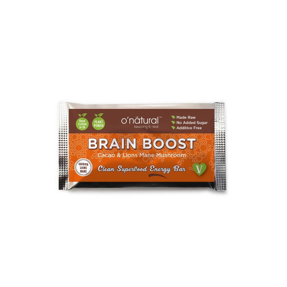 O'Natural Chocolate Superfood Bar Brain Boost (Lions Mane Mushroom) 40g