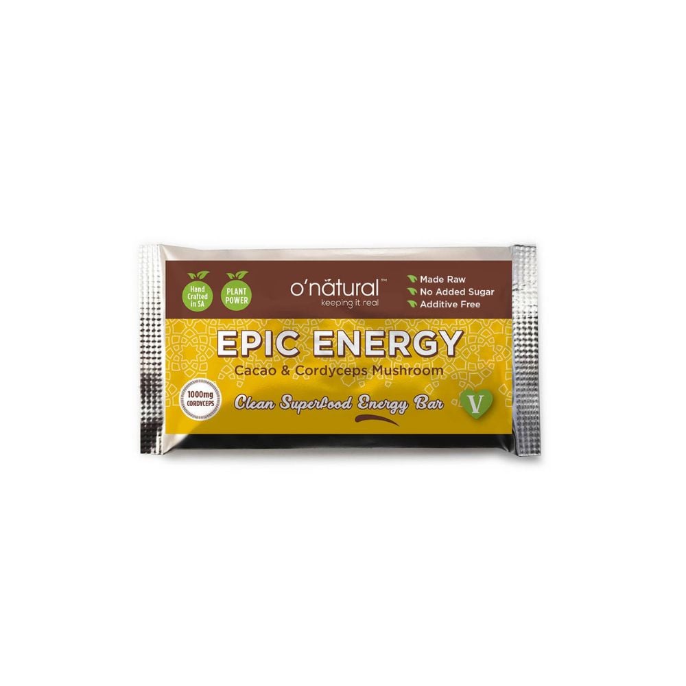 O'Natural Chocolate Superfood Bar Epic Energy (Cordyceps Mushroom) 40g