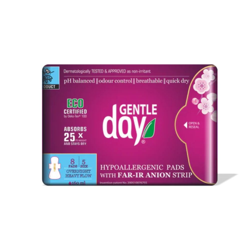 Gentle Day Organic Pads Overnight/ Heavy Flow 8s