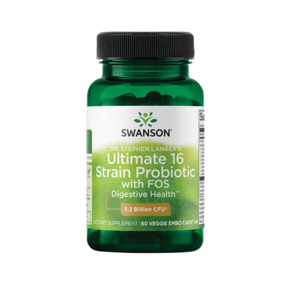 Swanson Ultimate 16 Strain Probioticwith Fos 3.2 Billion Cfu 60s