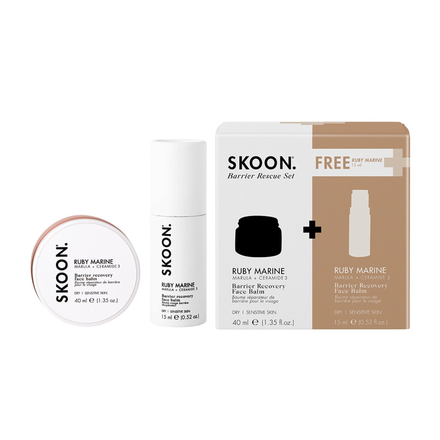 SKOON Barrier Rescue Set (Ruby Marine 40ml + Free Stick 15ml)
