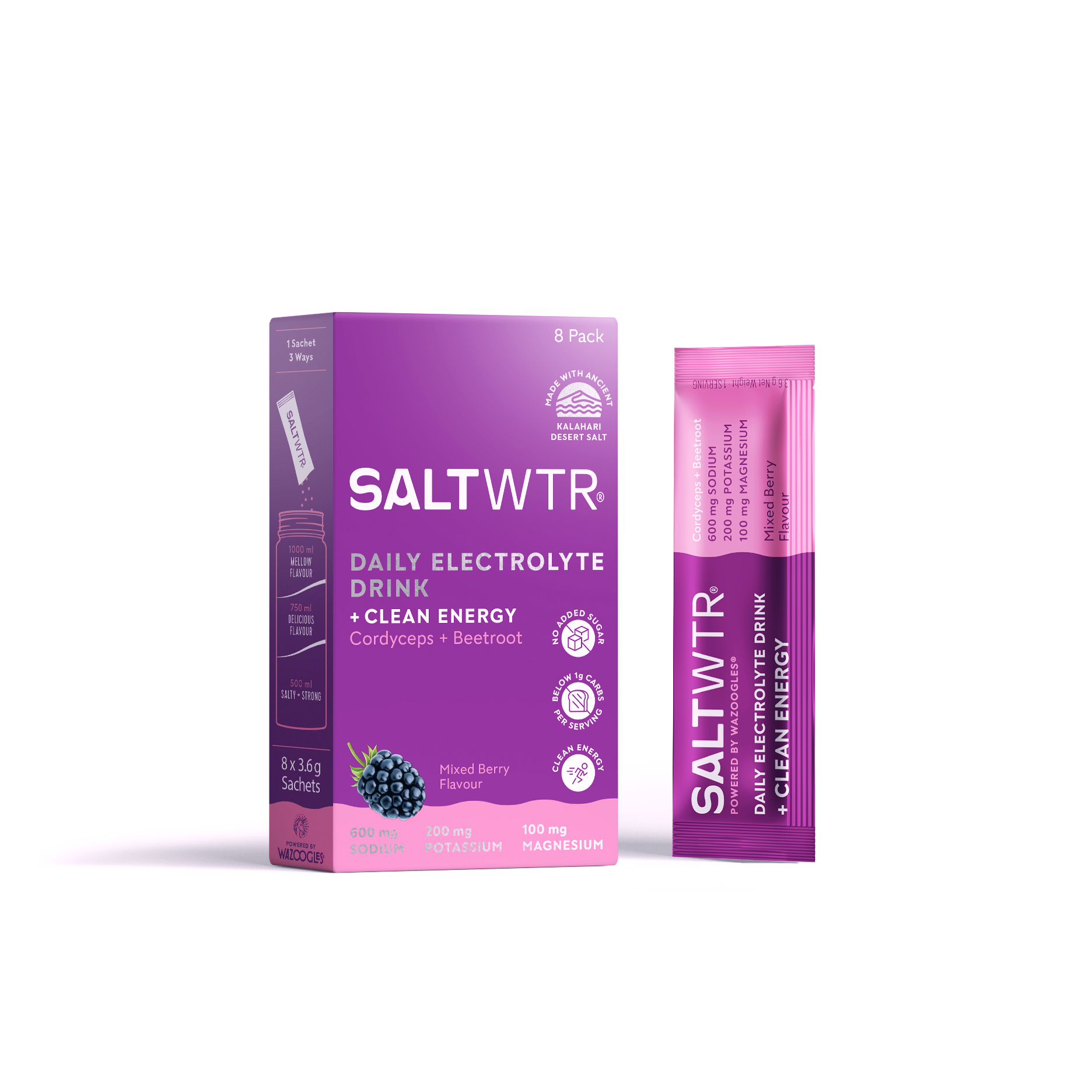 SALTWTR Electrolytes Mixed Berry Clean Energy Hydration 8s