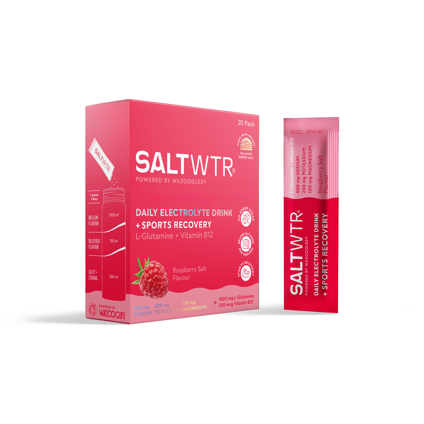 SALTWTR Electrolytes Raspberry Salt Sports Recovery 20s