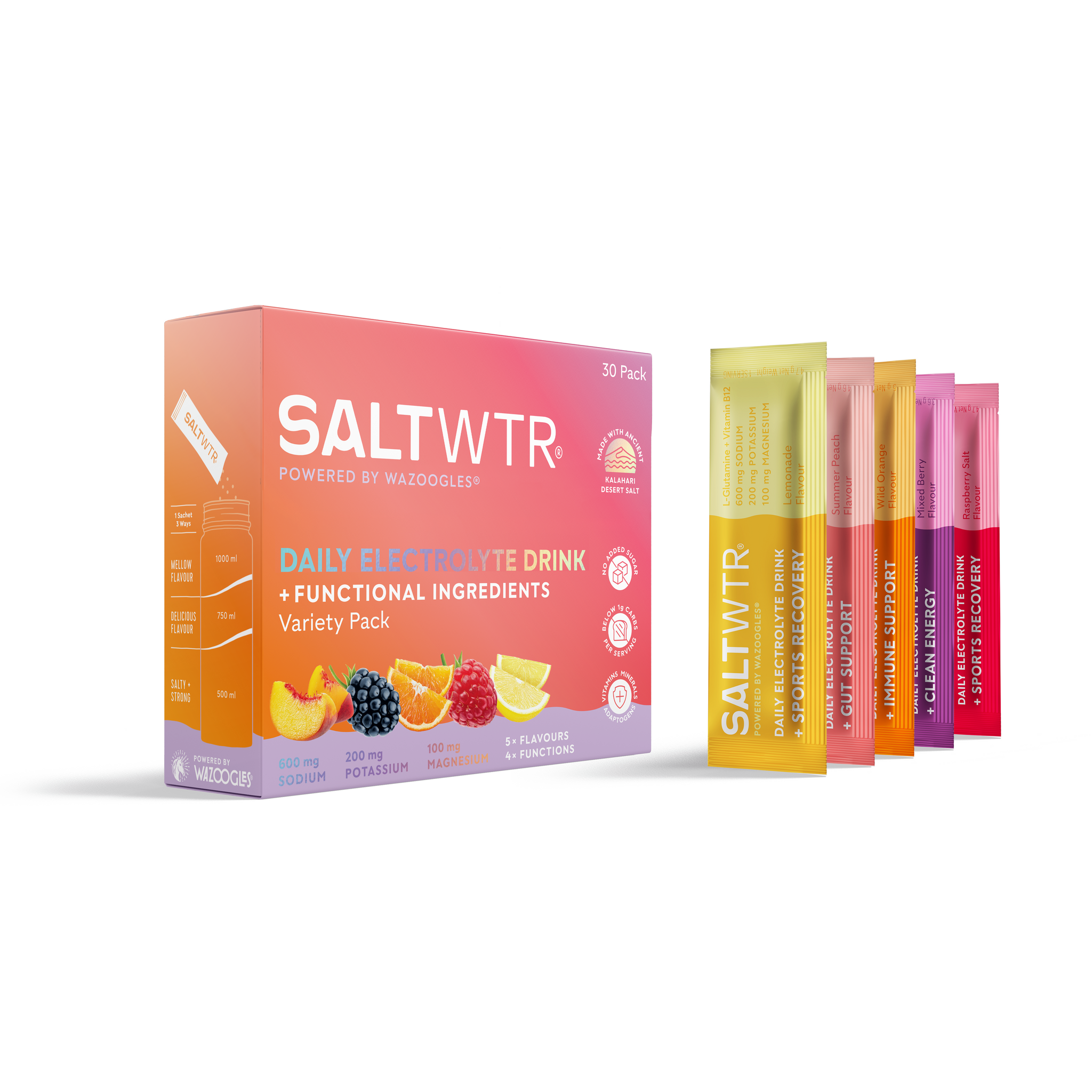 SALTWTR Electrolytes Variety Pack Clean Hydration 30s