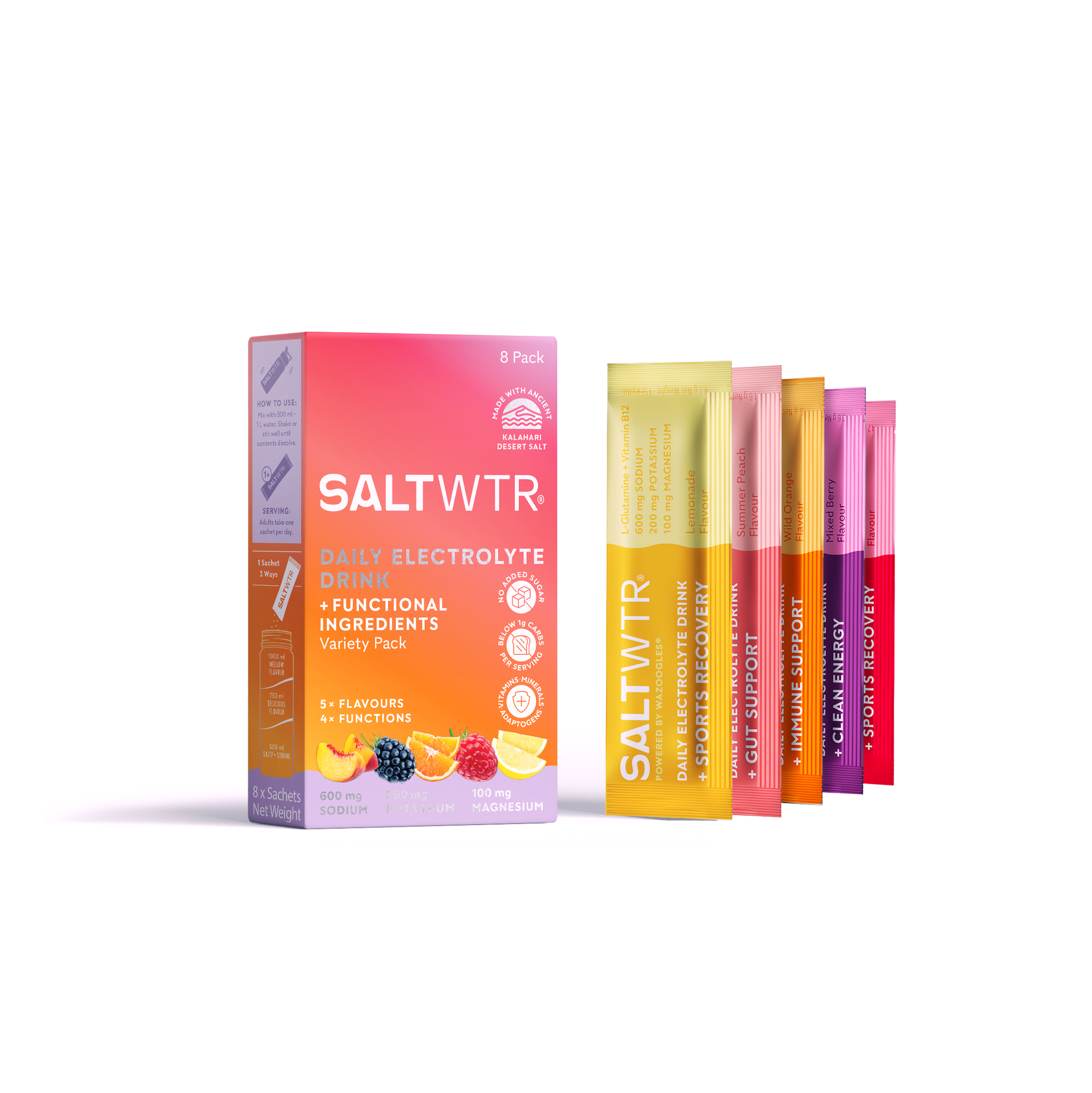 SALTWTR Electrolytes Variety Pack Clean Hydration 8s