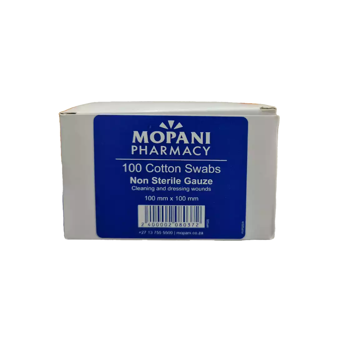 Mopani Gauze Swab Non-Sterile 100x100 8ply 100's