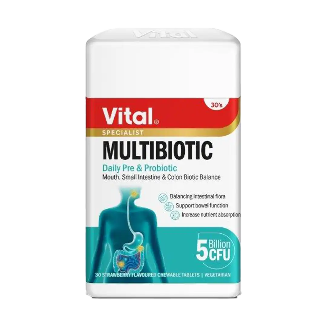 Vital Multibiotic Strawberrry Chewable Tablets 30's