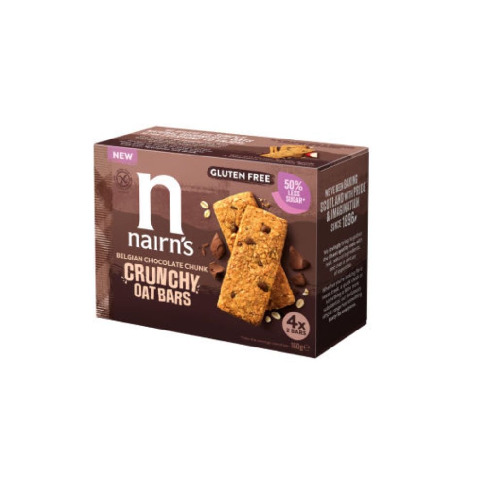 Nairns Oat Bars Belgian Chocolate 4 x 40g
