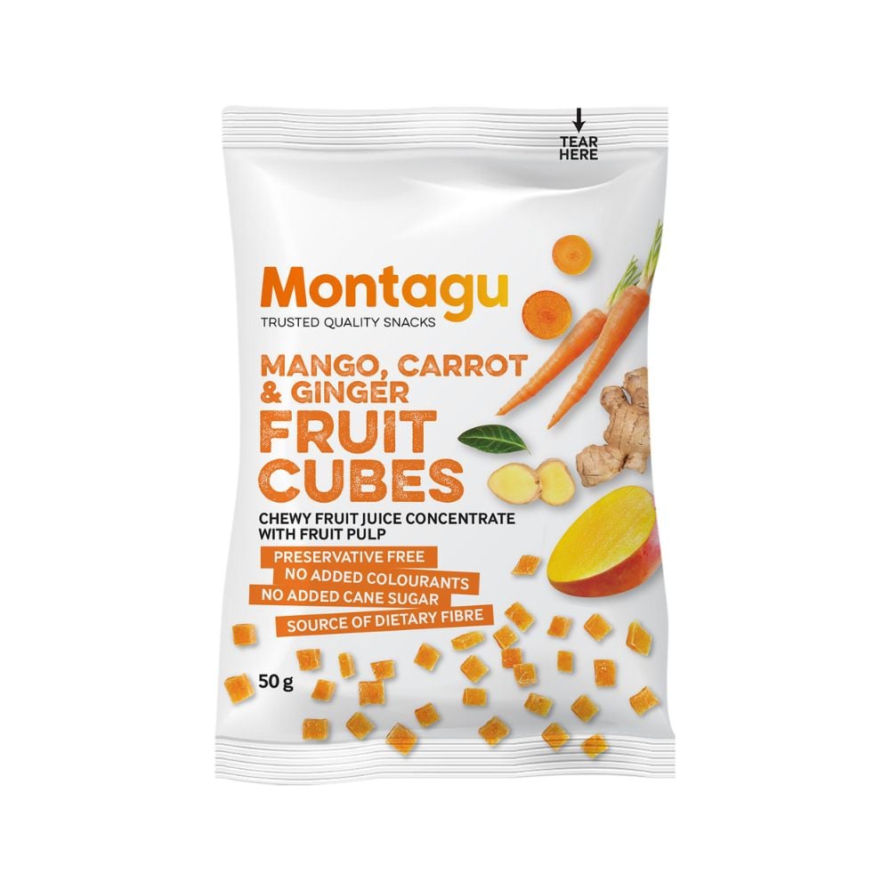 Montagu Fruit Cubes Mango, Carrot & Ginger 50g