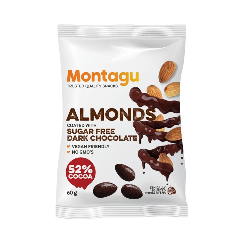 Montagu Almonds Coated with Dark Chocolate Sugar Free 60g
