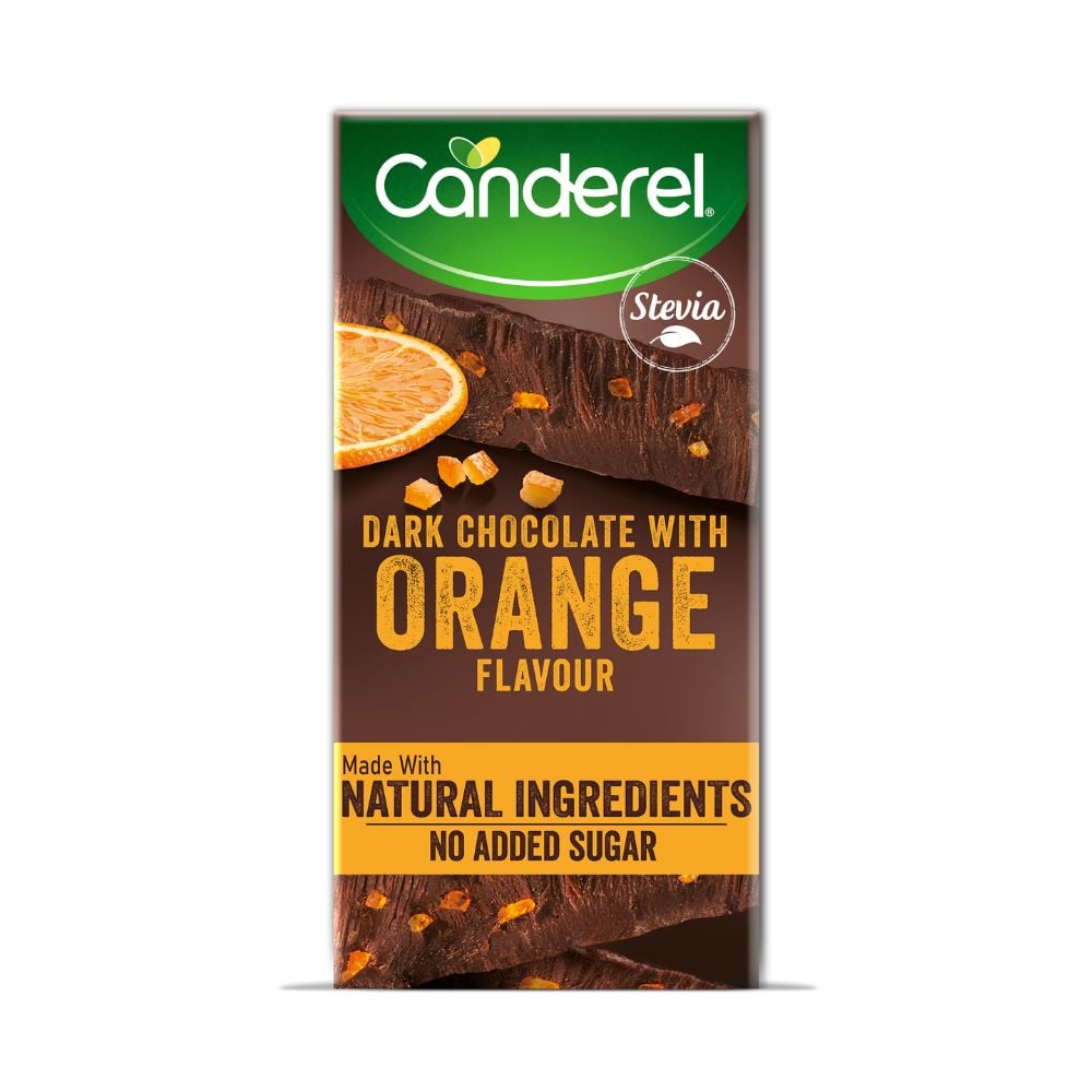 Canderel Dark Chocolate Slab With Orange 75g
