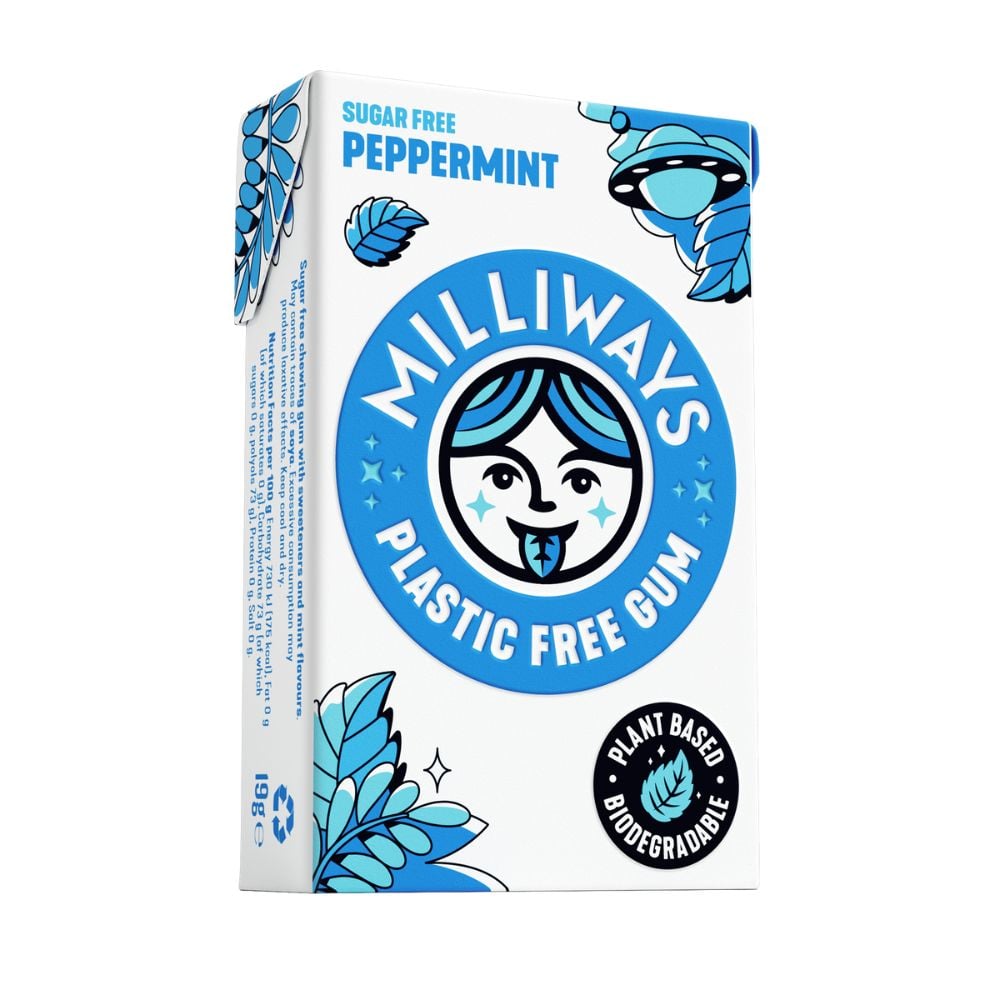 Milliways Plastic Free Gum Peppermint Power 19g