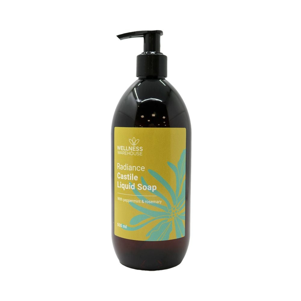 Wellness Radiance Castile Liquid Soap Peppermint & Rosemary 500ml