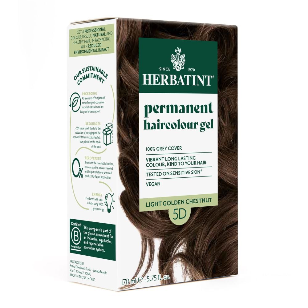 Herbatint Hair Colour Light Golden Chestnut 5D 170ml
