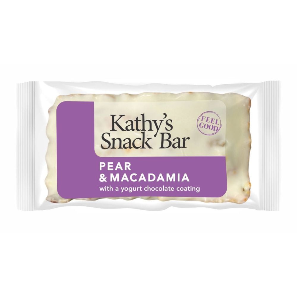 Kathy's Kitchen Snack Bar Pear & Macadamia Yoghurt Coated 50g
