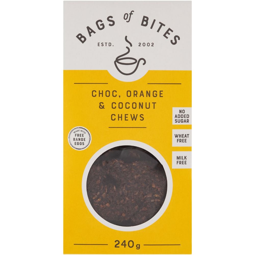 Bags of Bites Biscuits Chocolate Orange & Coconut 230g