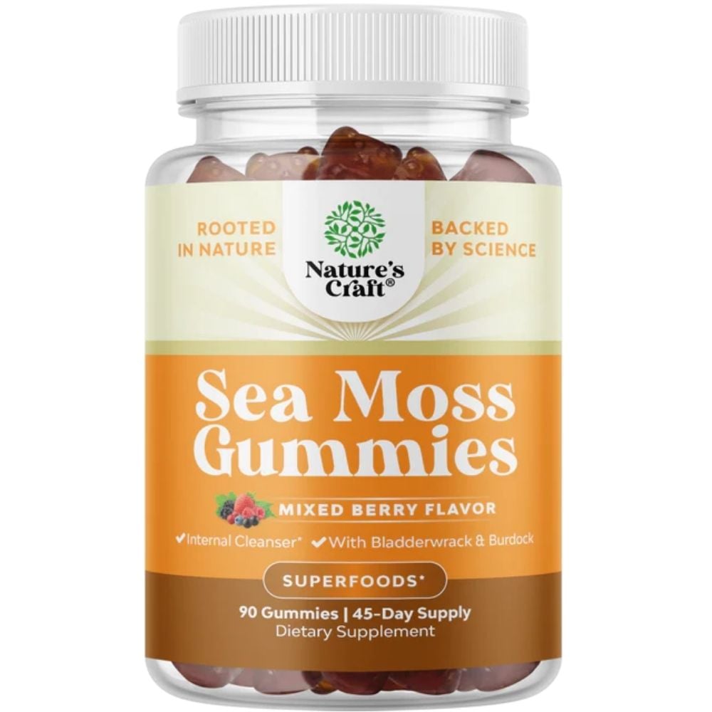 Nature's Craft Sea Moss Gummies Strawberry & Mixed-Berry 90s