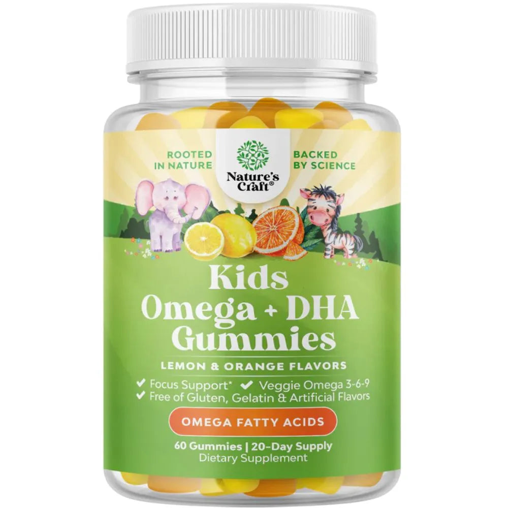 Nature's Craft Kids Omega + DHA Gummies Lemon & Orange 60s