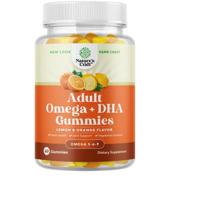 Nature's Craft Adult Omega + DHA Gummies Lemon & Orange 60s