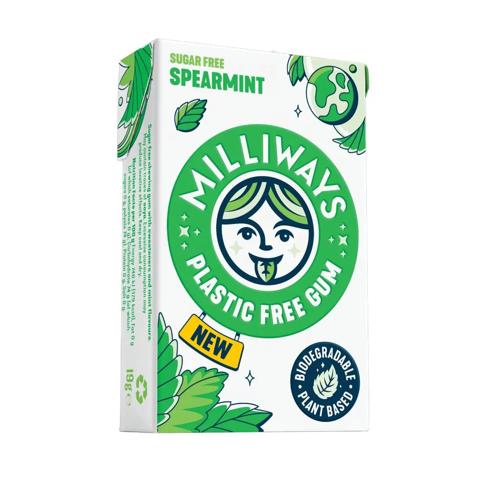Milliways Plastic Free Chewing Gum Spearmint 19g