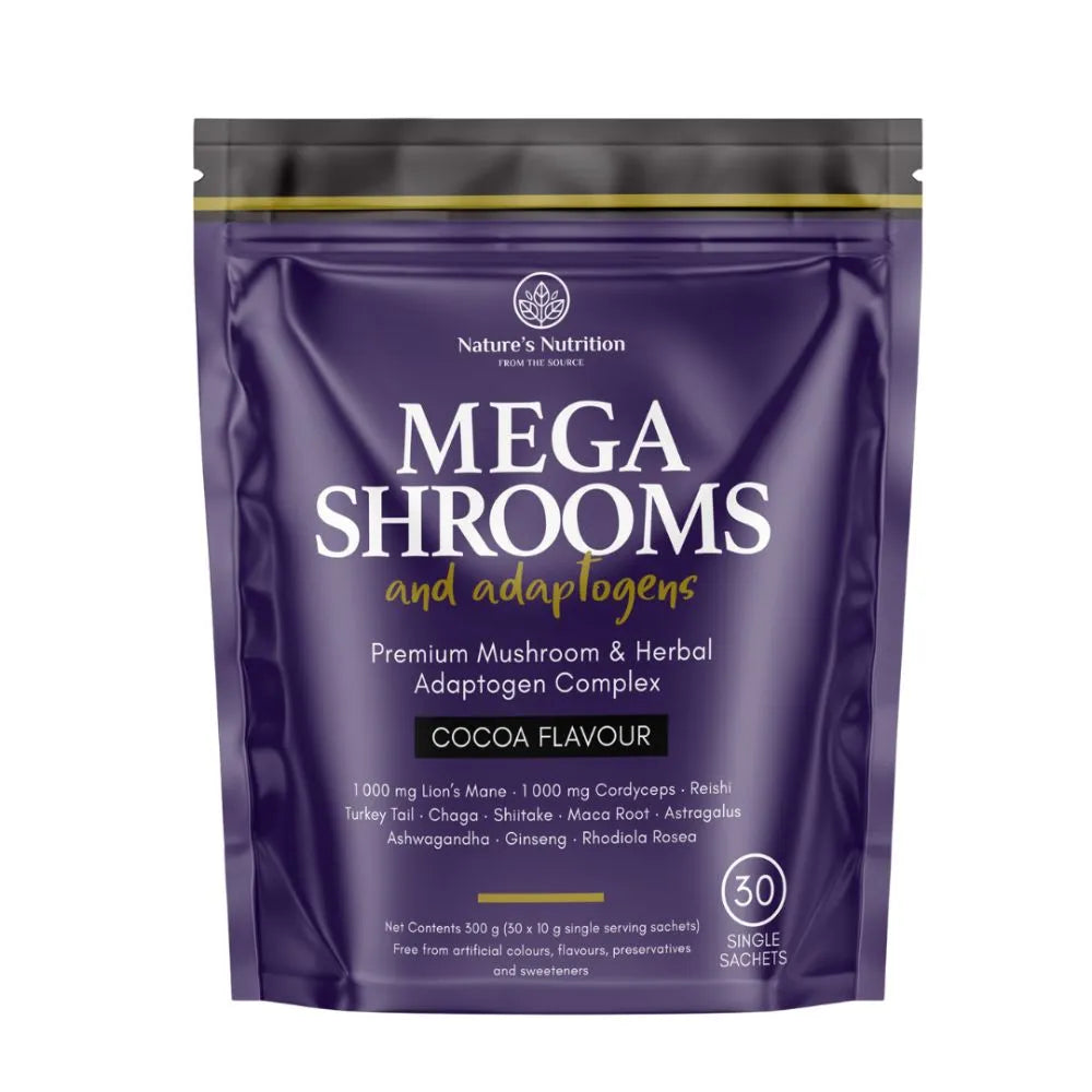Nature's Nutrition Mega Shrooms & Adaptogens Powder Sachets 30 x 10g