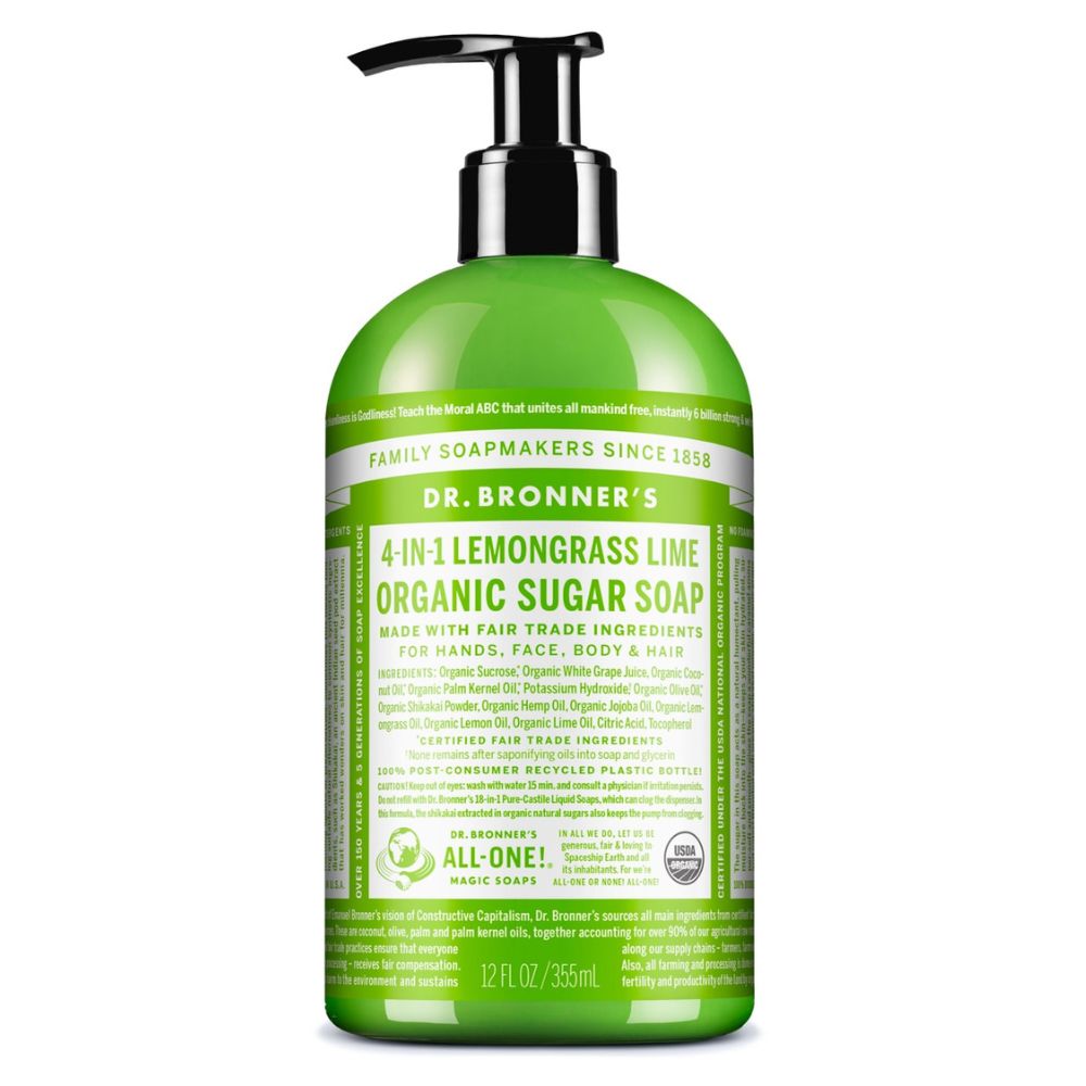 Dr Bronner Sugar Soap Lemongrass Lime 355ml