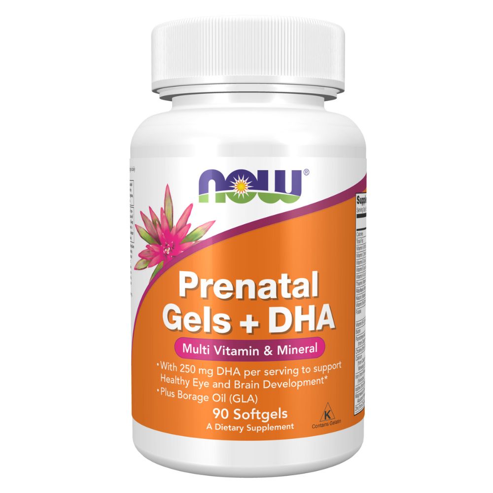 NOW Prenatal Gels + DHA Multi Vitamin & Mineral 90s