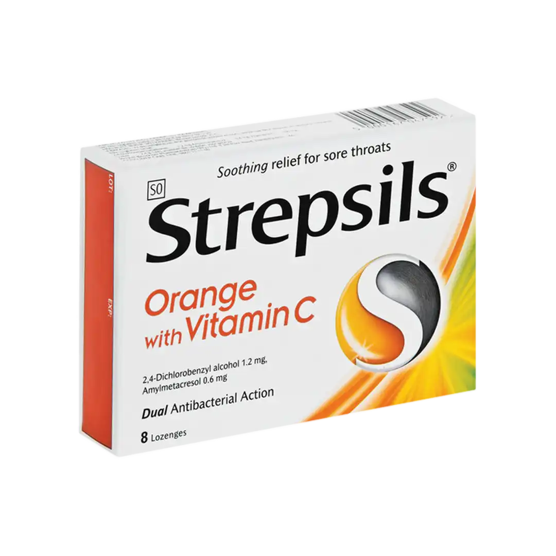 Strepsils Lozenges Orange with Vitamin C 8's