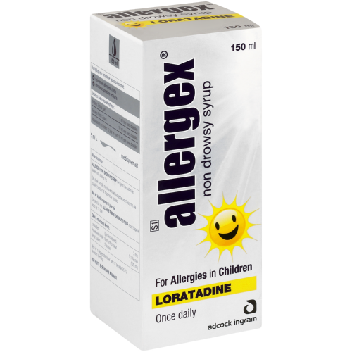 Allergex Non Drowsy Syrup Loratadine 150ml – South African Pharmacy
