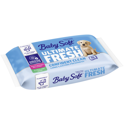 Baby Soft Washlets 42 Flushable Toilet Tissue Wipes
