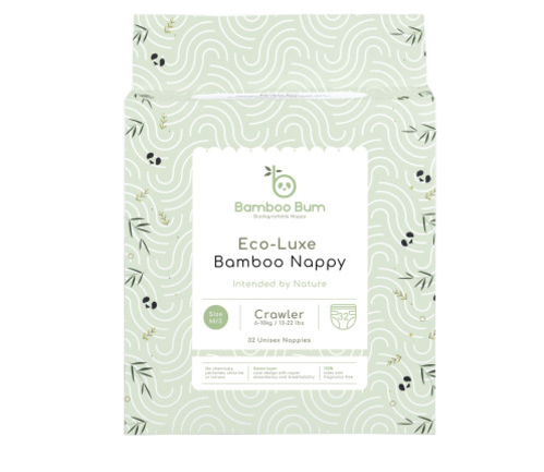 Bamboo Bum Disposable Nappies - Crawler 32 Pack