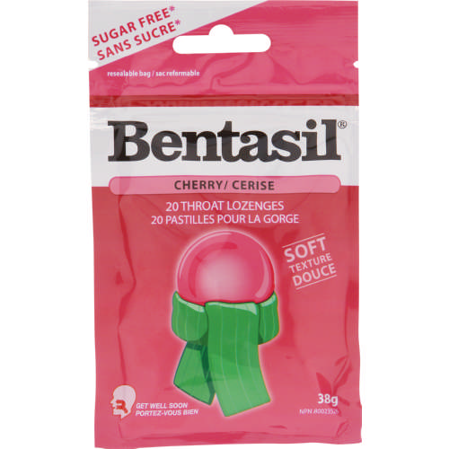 Bentasil Sugar Free Throat Lozenges Cherry 20 Lozenges