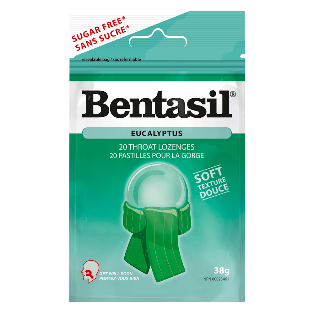 Bentasil Sugar Free Throat Lozenges Eucalyptus 20 Lozenges