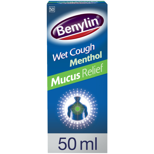 Benylin Wet Cough Syrup Mucus Relief Menthol Flavor 50 ml