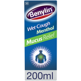 Benylin Wet Cough Syrup Mucus Relief Menthol Flavor 200ml