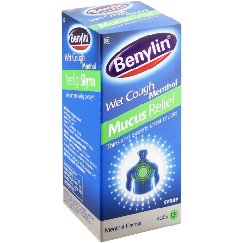 Benylin Wet Cough Syrup Mucus Relief Menthol Flavor 200ml