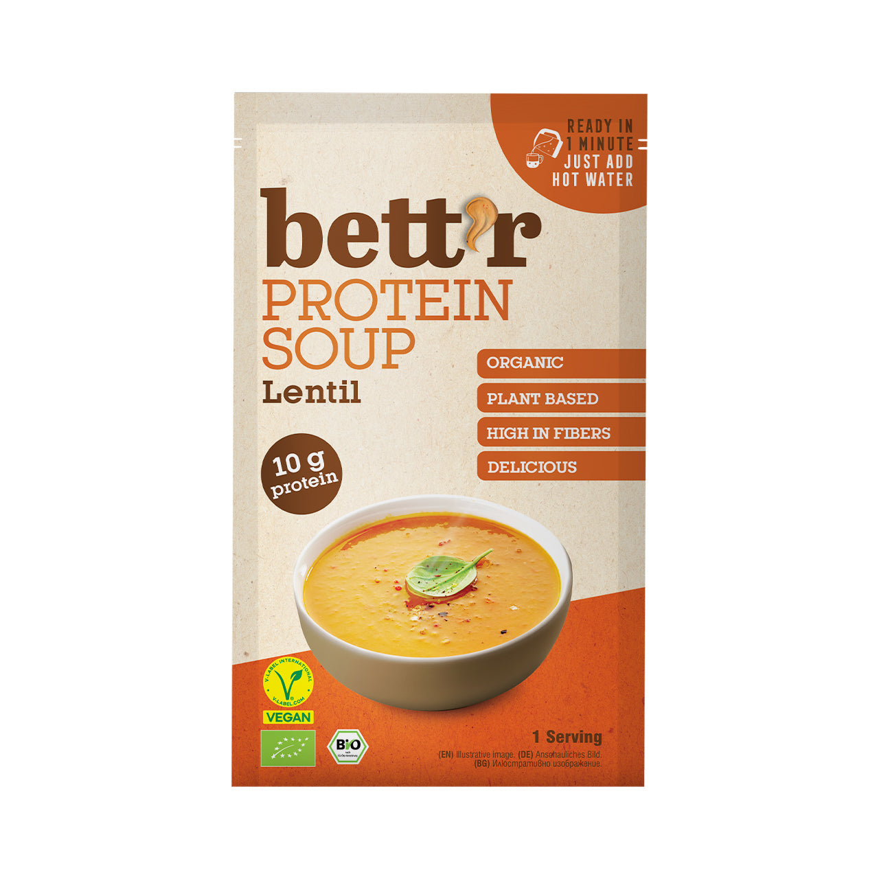 Bett'r Instant Soup Lentil High Protein 30g