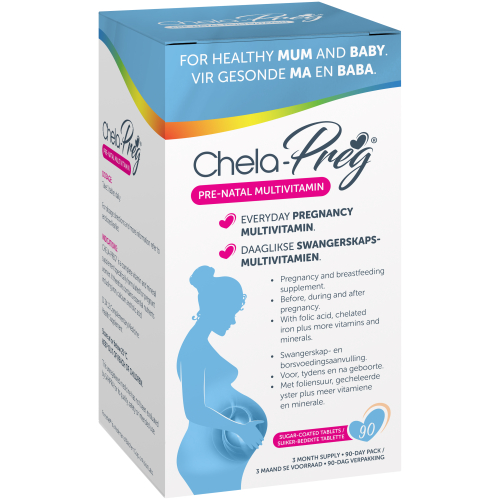 Chela-Preg With FerroChel Pregnancy Supplement 90 Tablets