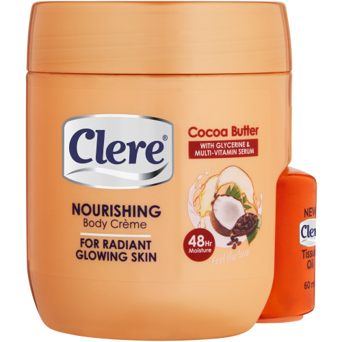 Clere Nourishing Cocoa Butter Body Cr me With Tissue Oil 400ml + 60ml