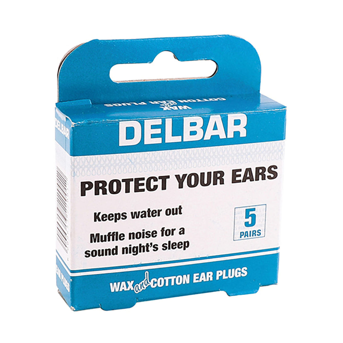 Delbar Wax and Cotton Earplugs 5 Pairs