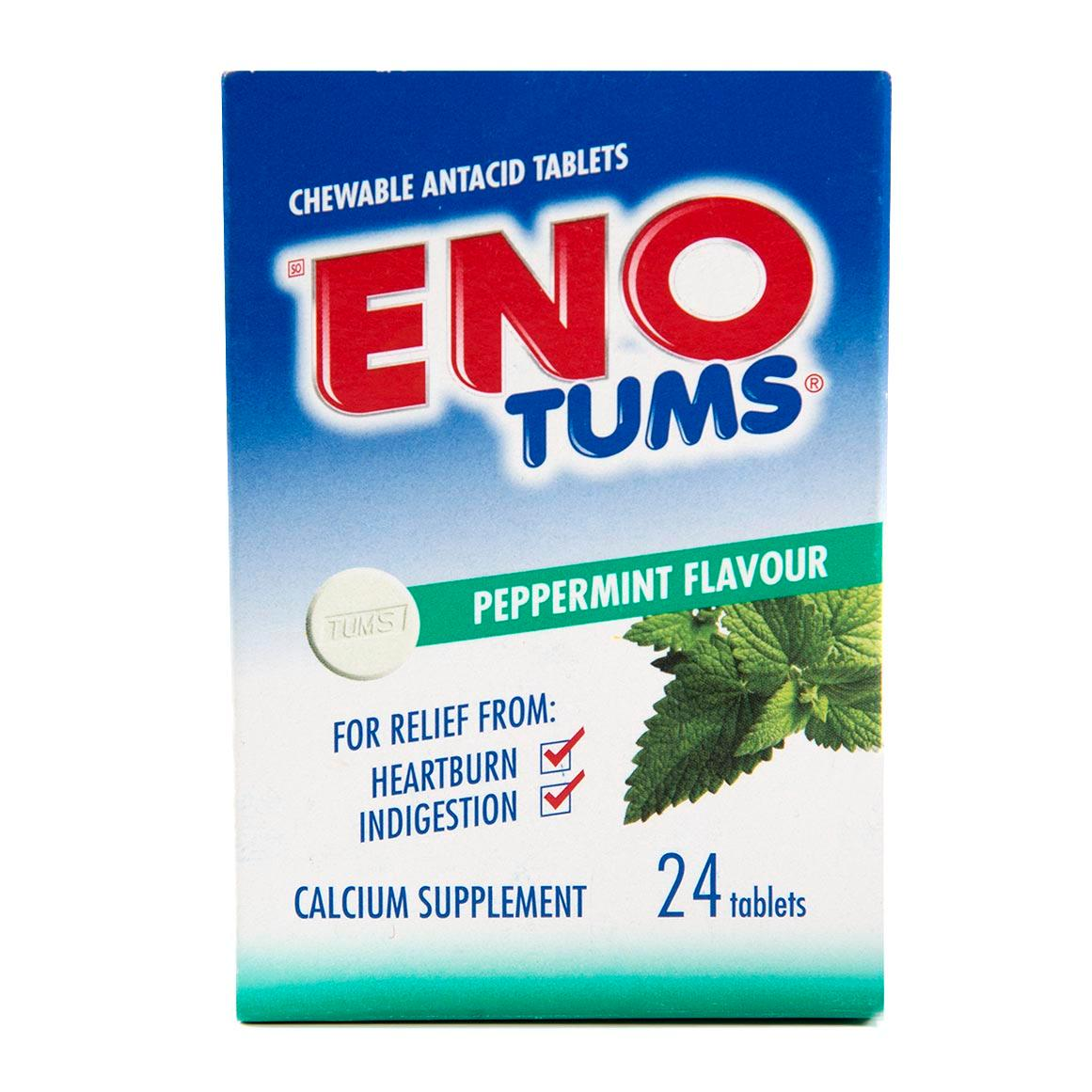 ENO Tums Chewable Antacid Peppermint 24 Tablets