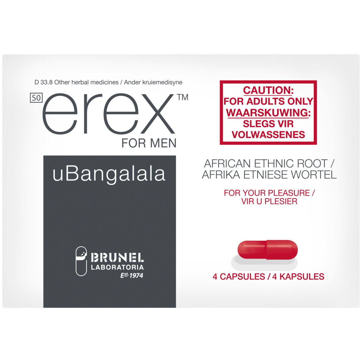 Erex uBangalala Sexual Enhancer For Men 4 Capsules