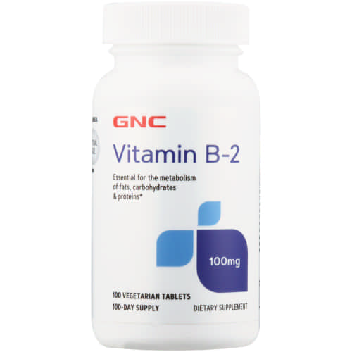 GNC 100mg Vitamin B-2 Vegetarian Tablets 100 Tablets