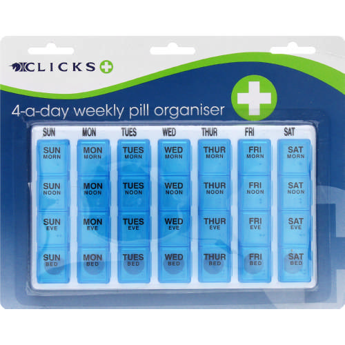 Generic 4-A-Day Weekly Pill Organiser