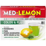 Hot Medication Lemon Menthol With Vitamin C 8 Sachets
