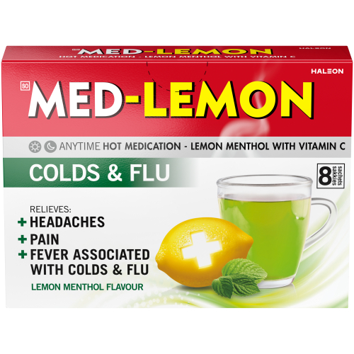 Hot Medication Lemon Menthol With Vitamin C 8 Sachets