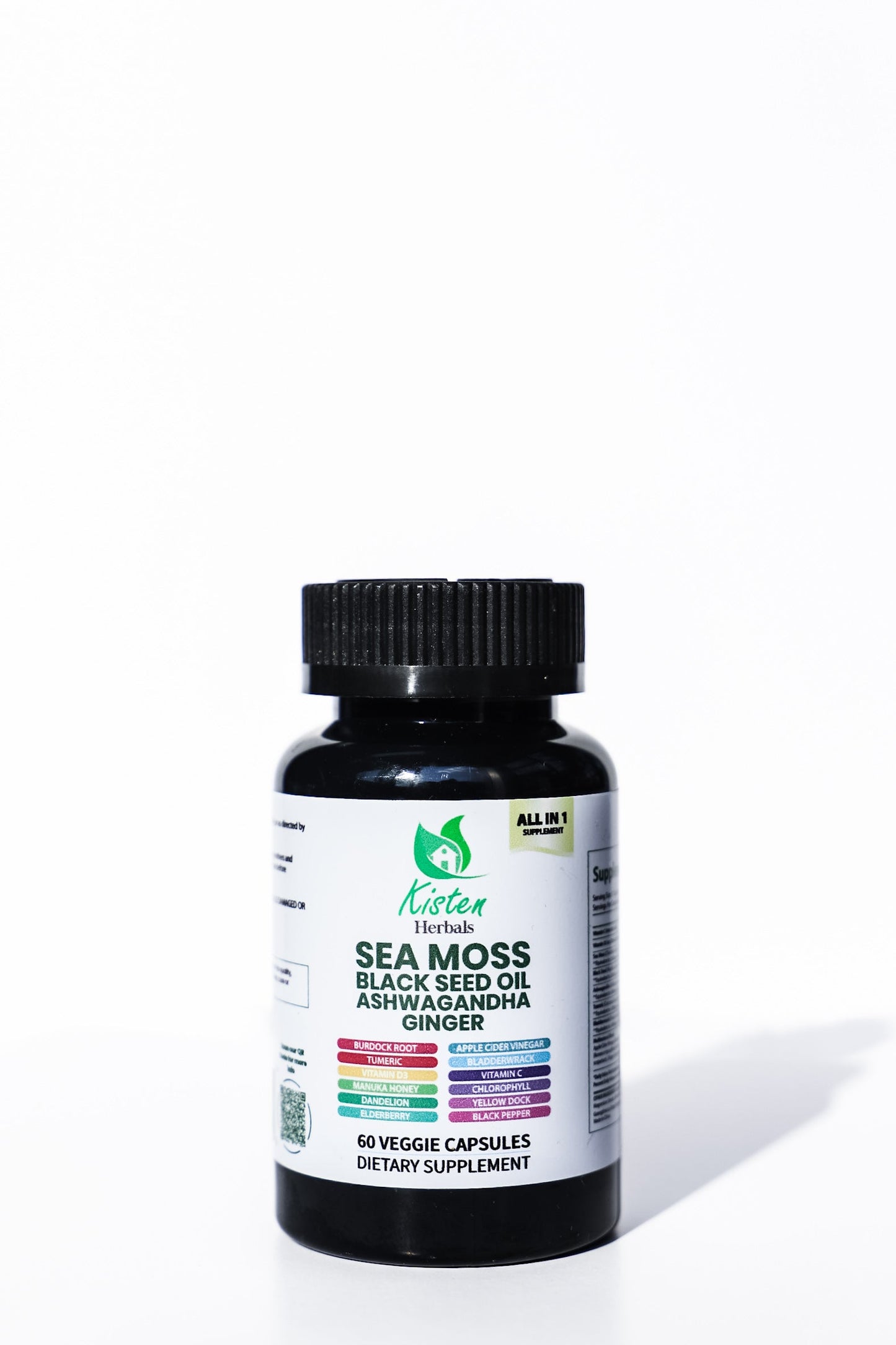 Kisten Herbals Sea Moss, Black Seed, Ashwagandha, Ginger All in1 60s
