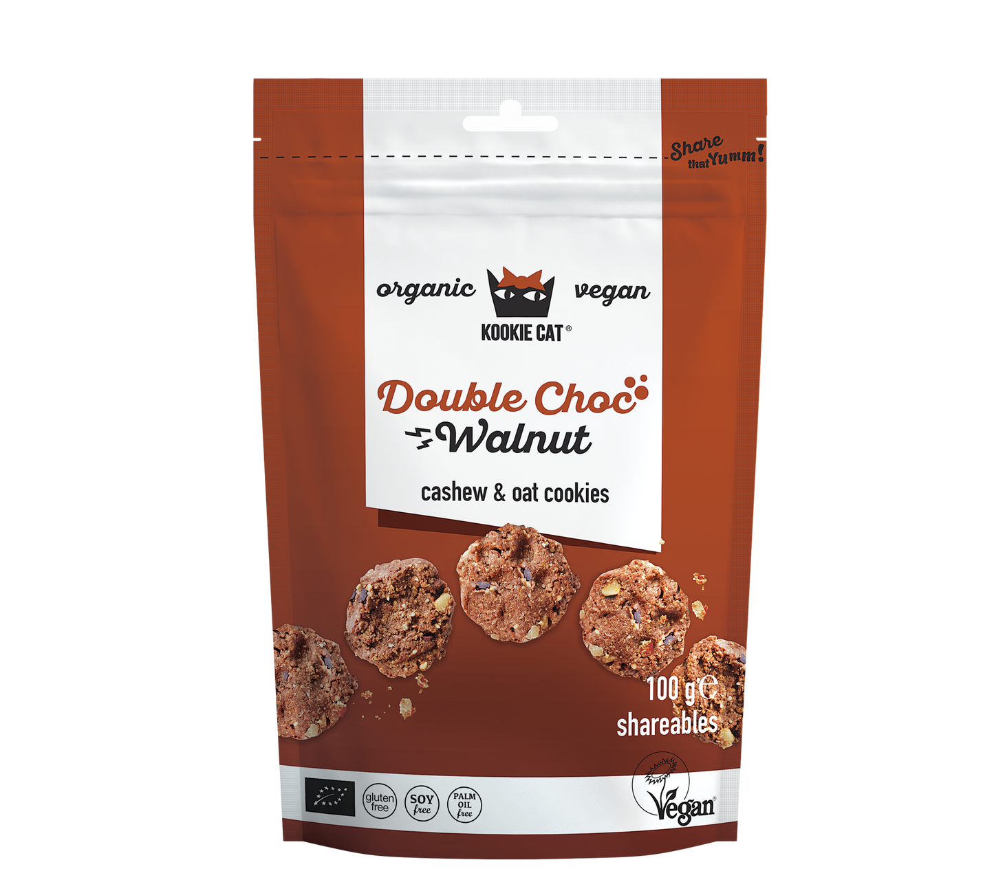 Kookie Cat Cookies Mini Double Choc & Walnut 100g