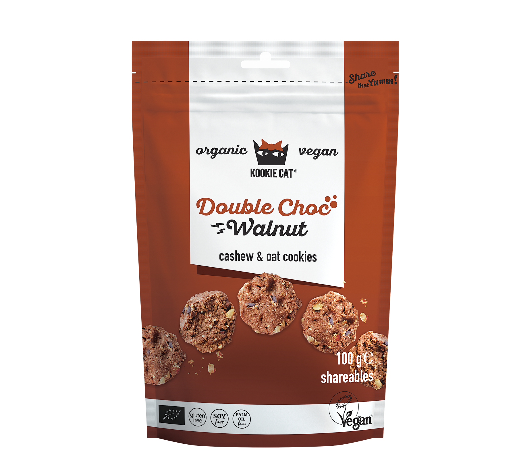 Kookie Cat Cookies Mini Double Choc & Walnut 100g